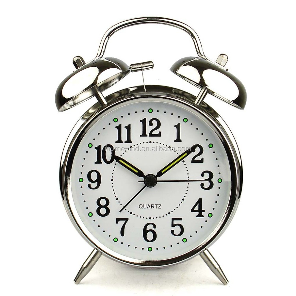 mini alarm clock big bell ring table smart clock