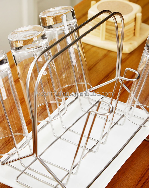 Metal Stainless Steel 6 Cups Hanging Glass Bottle Drying Rack Buy