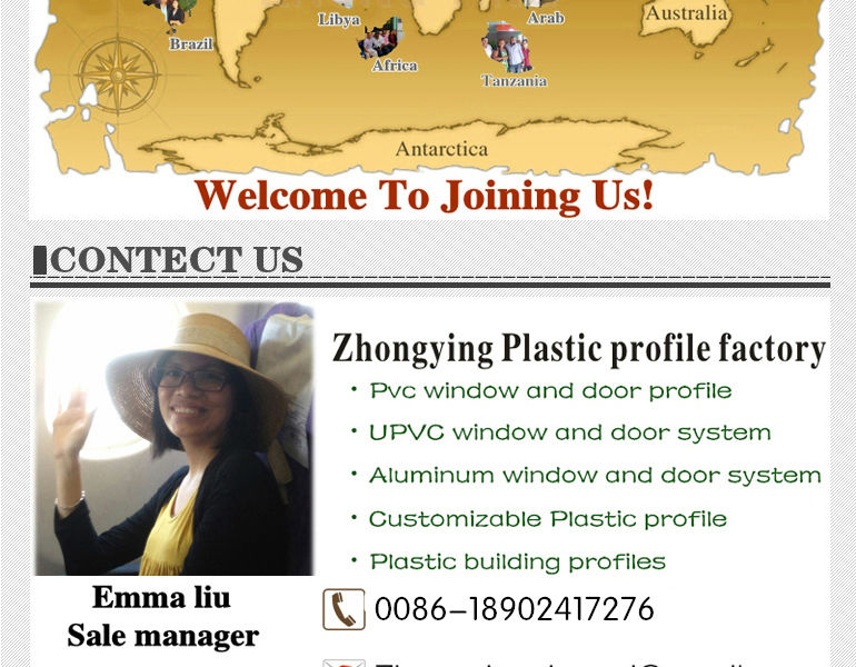 スポット供給zhongying8種類pvcプロファイル窓やドア 問屋・仕入れ・卸・卸売り