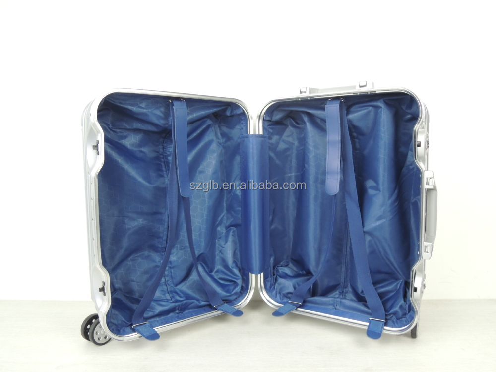 トロリー荷物/スーツケース/シルバーアルミフレーム/丸みを帯びたtsaロックの荷物仕入れ・メーカー・工場