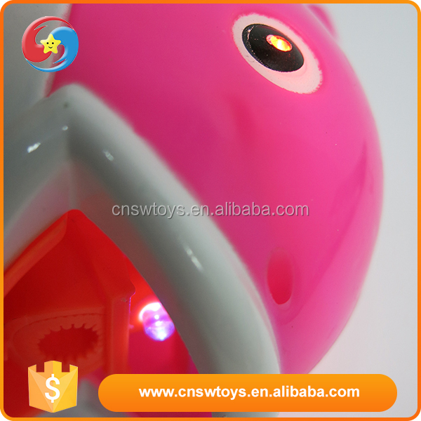 Plastic cartoon cute animal dolphin bubble gun toy with light