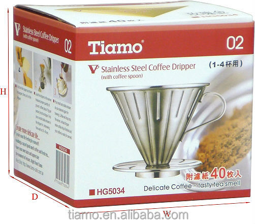 ブロンズカラーのtiamo2-4cupsステンレス鋼のコーヒードリッパー仕入れ・メーカー・工場