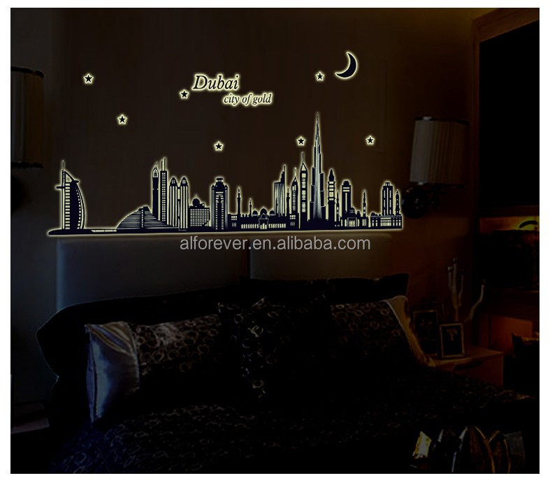 dubai city of gold decals glow in the wall stickers dubai city of gold decals glow in the wall stickers