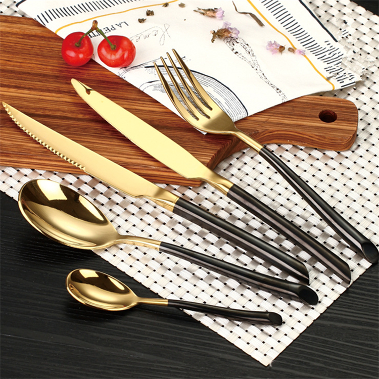 Tableware Wholesale Gold Plated Flatware Stainless Steel Cutlery Set - Buy Stainless Steel ...