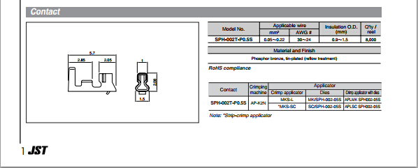 ピッチ電線対基板2.0ミリメートル圧着コネクタ圧着端子コネクタjstphシリーズsph- 002t- p0.5s仕入れ・メーカー・工場