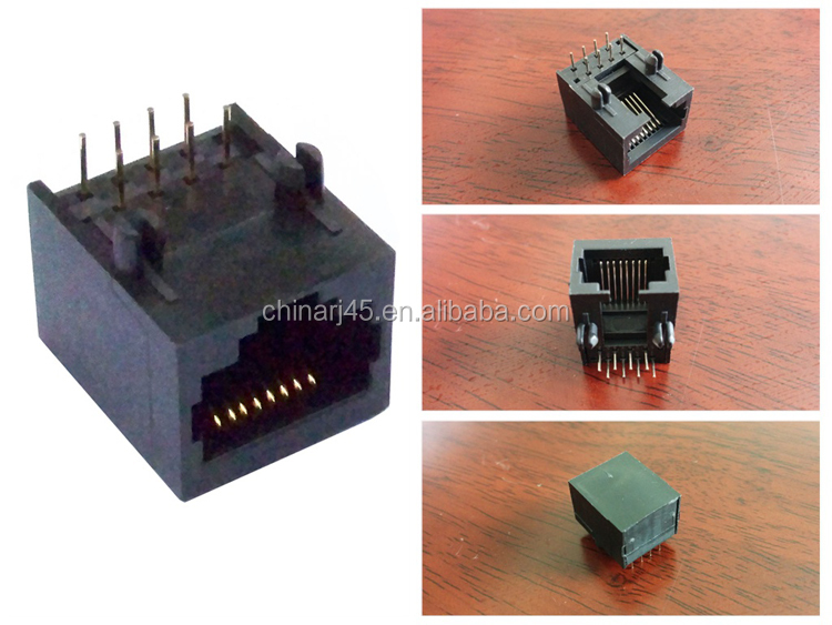 直角8p8cネットワークrj45シールドモジュラーpcbコネクタジャック仕入れ・メーカー・工場