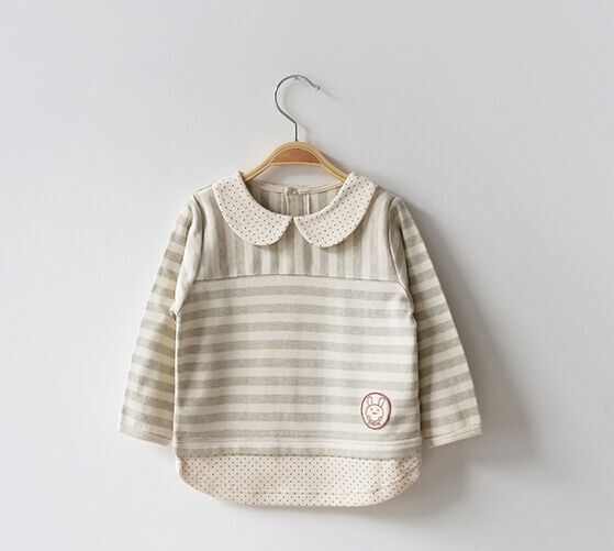 オーガニックコットンの幼児子供の赤ちゃんの女の子のファッション長い袖のtシャツシャツトップ仕入れ・メーカー・工場