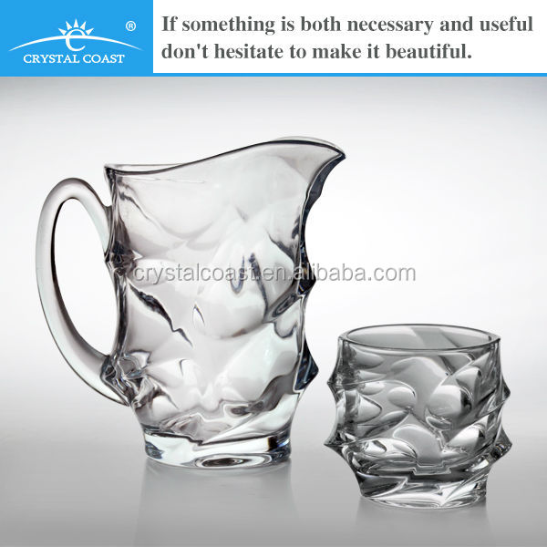 1 pitcher plus 6 glasses funny unique modern beer glass bottle
