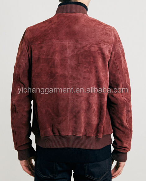 最新のデザイン赤ボンバーシープスキンメンズ中国からのスエードの革のジャケット仕入れ・メーカー・工場
