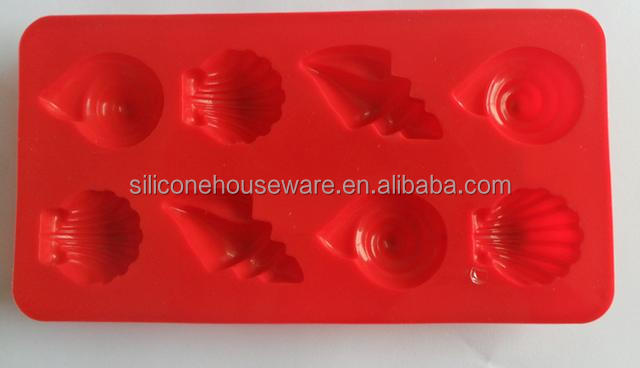conch silicone ice cube tray chocolate fondant cake mould bar tool /mold party
