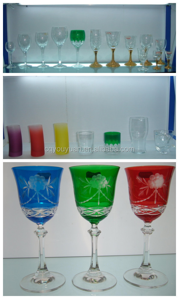 led-free color sprayed champagne glass cups