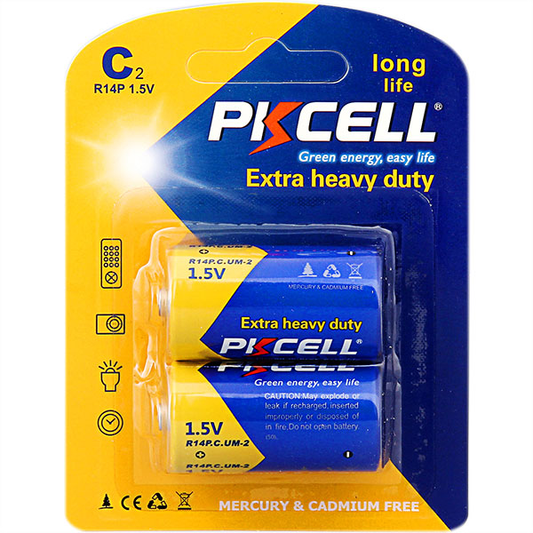 PKCELL um2 c размер r14 батареи 1.5 В цинка углерода батареи r20 для Фонарика