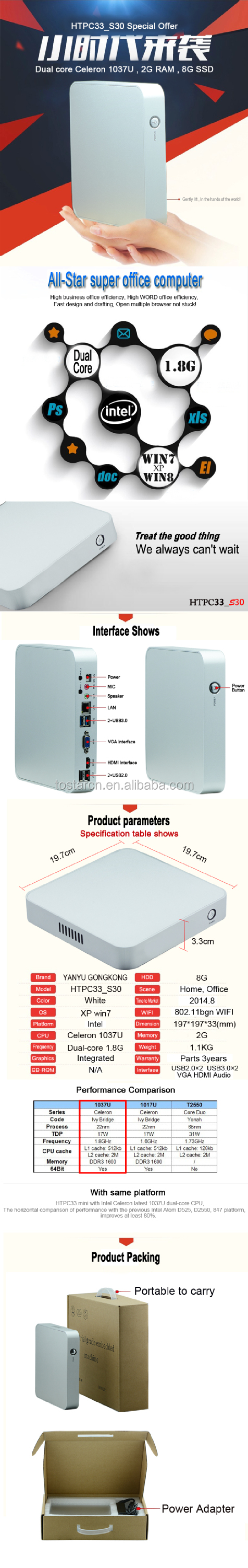 ミニボックスpcミニi txhtpcとインテルceleron1037u/i 33217uデュアルコアcpu、 ddr32gb/4gbのram、 1080pフルhd問屋・仕入れ・卸・卸売り