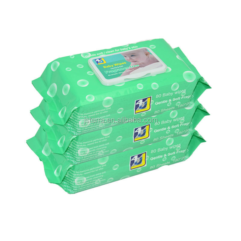 Welcome OEM/ODM 3bag economic pack baby wet wipes nonwovens Vitamin E and aloe baby wet wipe with ISO FDA SGS