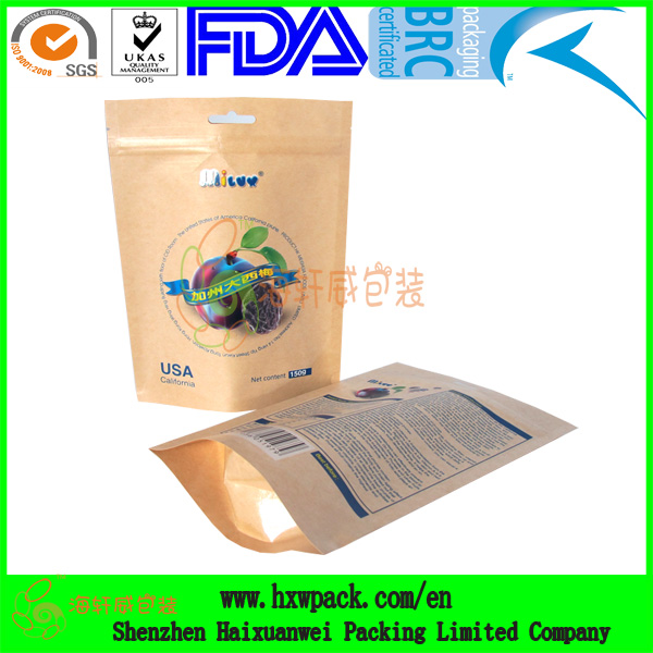 new design kraft paper poly lined bag for food,China HXWkraft paper