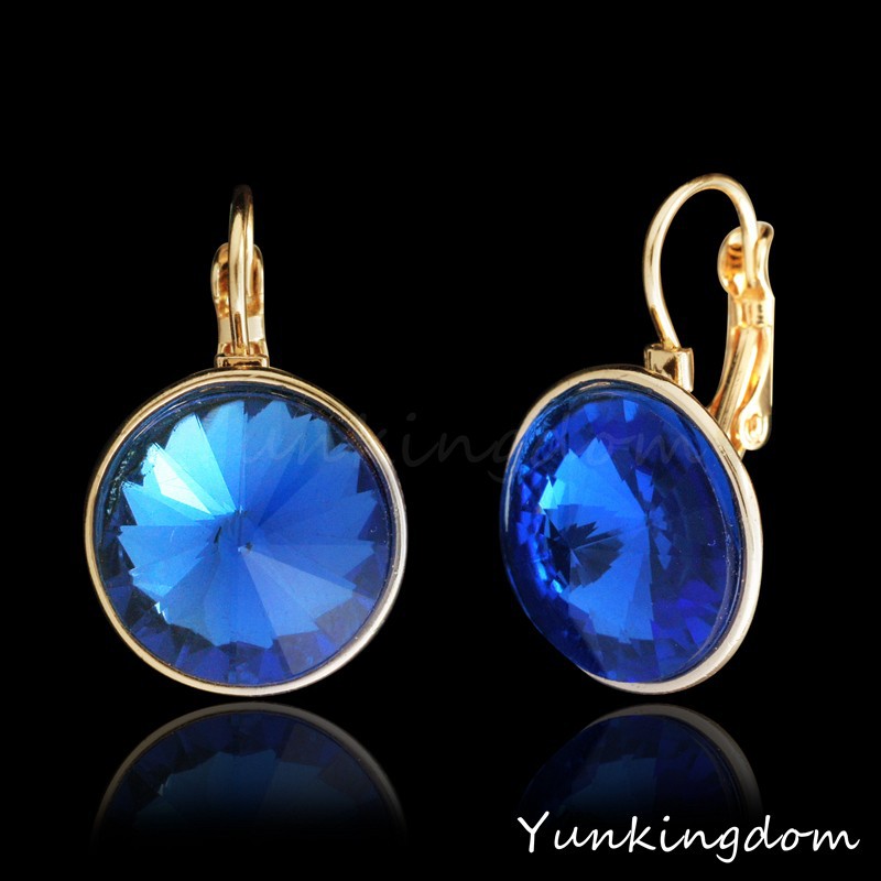 Золотые серьги с сапфирами на 8,5 карат Princess Diana - купить по отличной цене