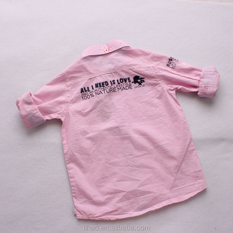 綿100％ファッショナブルな男子用シャツの長い袖のピンク仕入れ・メーカー・工場
