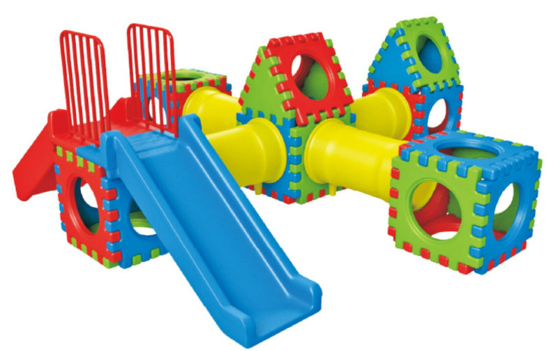 Kids Plastic Tunnel And Slide / Collapse Climbing Tunnel / Kids Toys