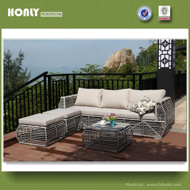 Aluminium outdoor garden rattan furniture modern rattan sofa set