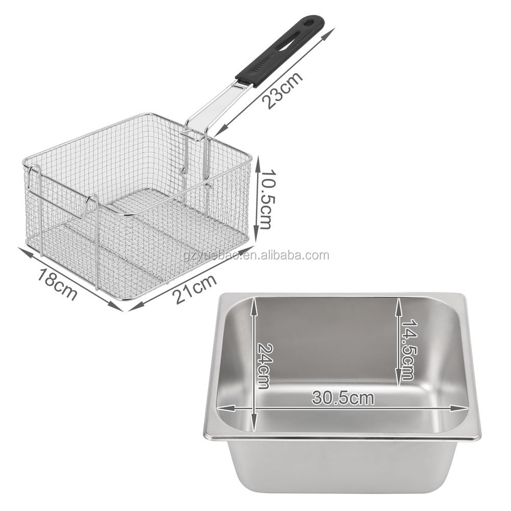 新しい卓上型ツインパン2x10l商業用電気天ぷら鍋問屋・仕入れ・卸・卸売り