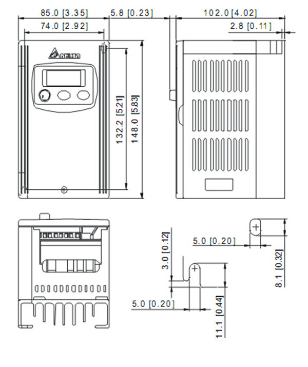 VFD004S23A Dimensions