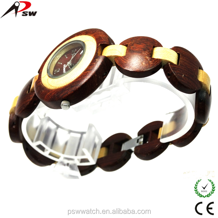 2015 new design Japan quartz wooden watch women bamboo bracelet watch