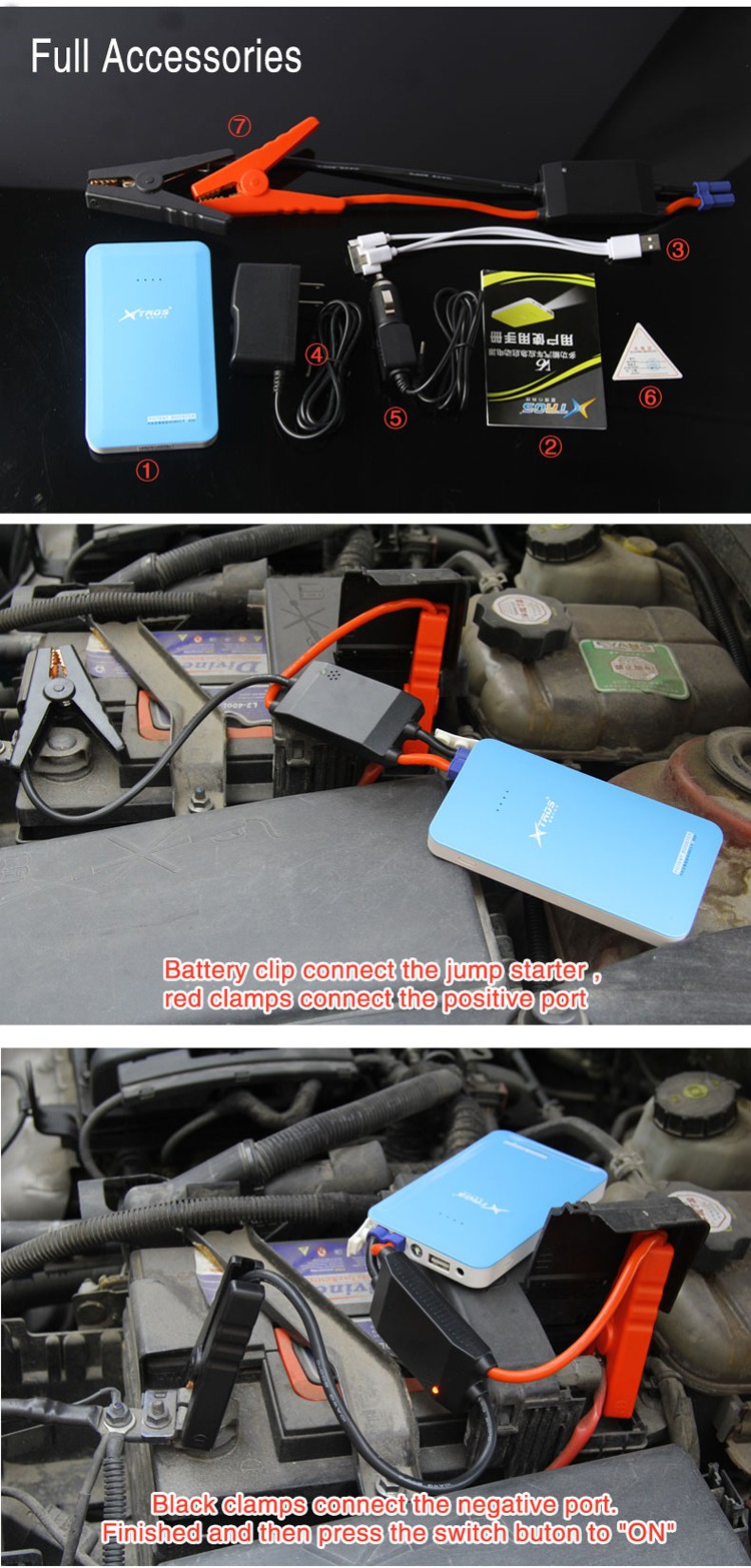 SOS LED lighting car power unit auto engine starter booster cigarette lighter car battery charger