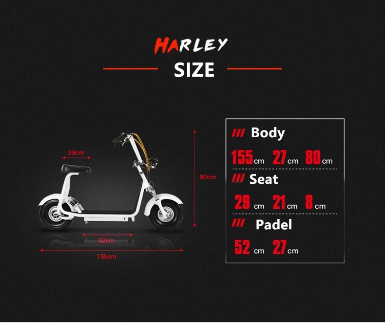 2017 2 wheel small citycoco harley with seat the most fashionable citycoco 2 wheel electric scooter, adult two wheel  (2)