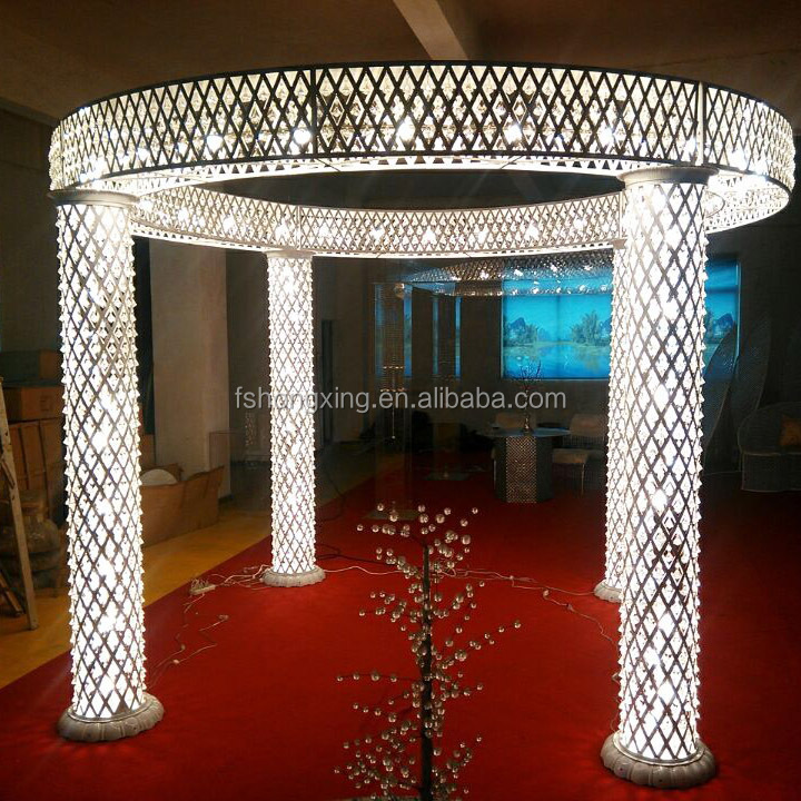 白色結晶ビーズ結婚式のmandapsステージ設計led付きドレーピング仕入れ・メーカー・工場