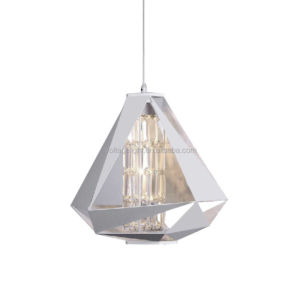 Decorazione diamante ciondolo luce forma in bianco nero ferro ... Lampade A decorazione Sospensione