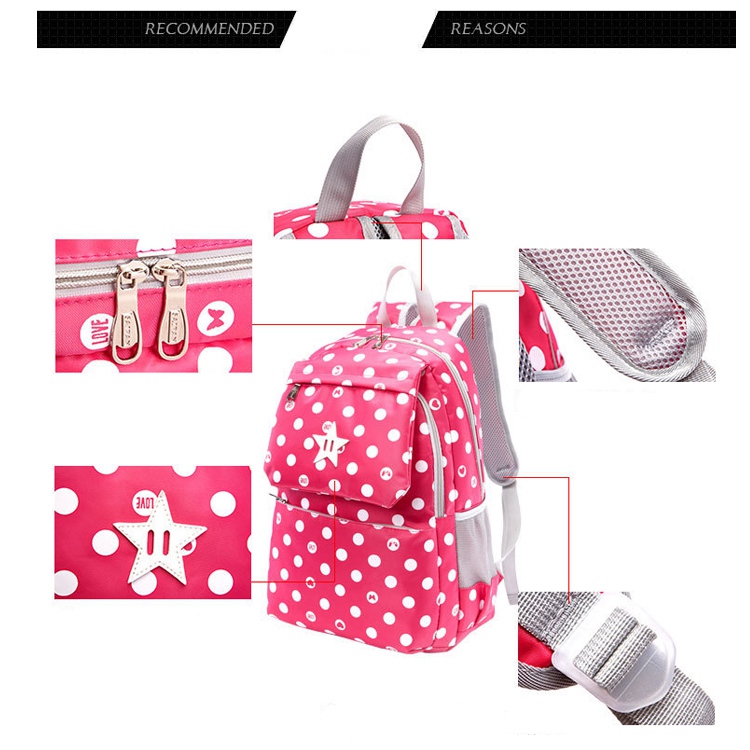 Eco-Friendly High Standard Nylon Backpack School Bag For High School Girls