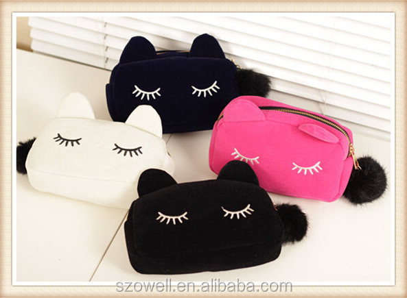 ファッションデザイン素敵な猫の顔化粧品袋韓国の女性の夜のパーティーのための女性の化粧ポーチ 問屋・仕入れ・卸・卸売り