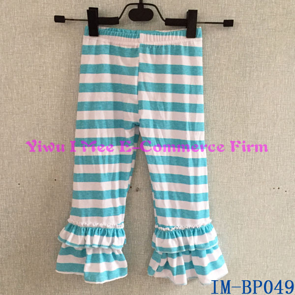 ブティックの子供服はリメイクトレンディな幼児の女の子のデニム綿im-bp050秋用フリルパンツ仕入れ・メーカー・工場