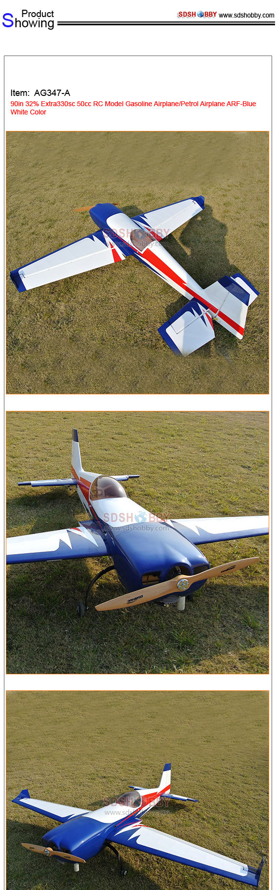 90in32%extra330sc50ccのrcの飛行機モデルガソリン/ガソリン飛行機arf- 青白色問屋・仕入れ・卸・卸売り