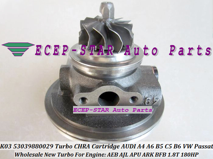 K03 53039880029 Turbo CHRA Cartridge Turbocharger Core For AUDI A4 A6 B5 C5 B6 VOLKSWAGE Passat 1.8T AEB AJL APU ARK BFB 180HP