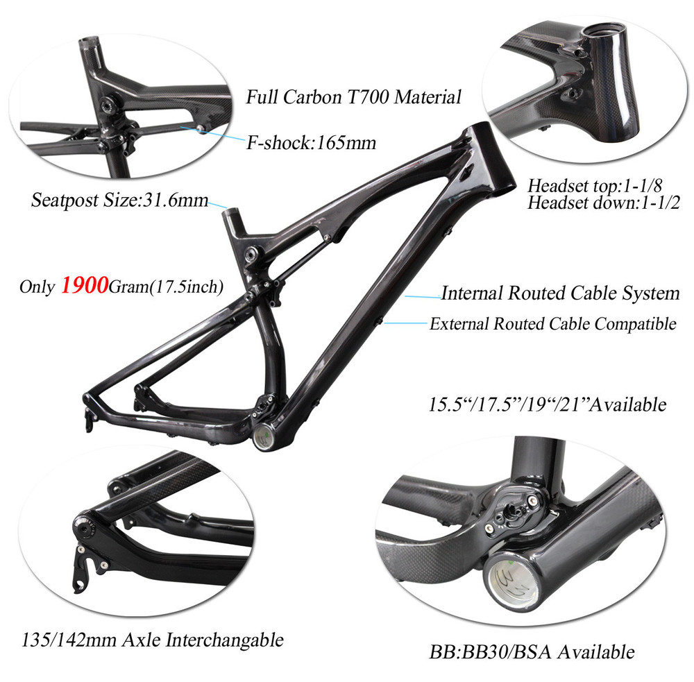 26er mtb carbon frame full suspension Alibaba