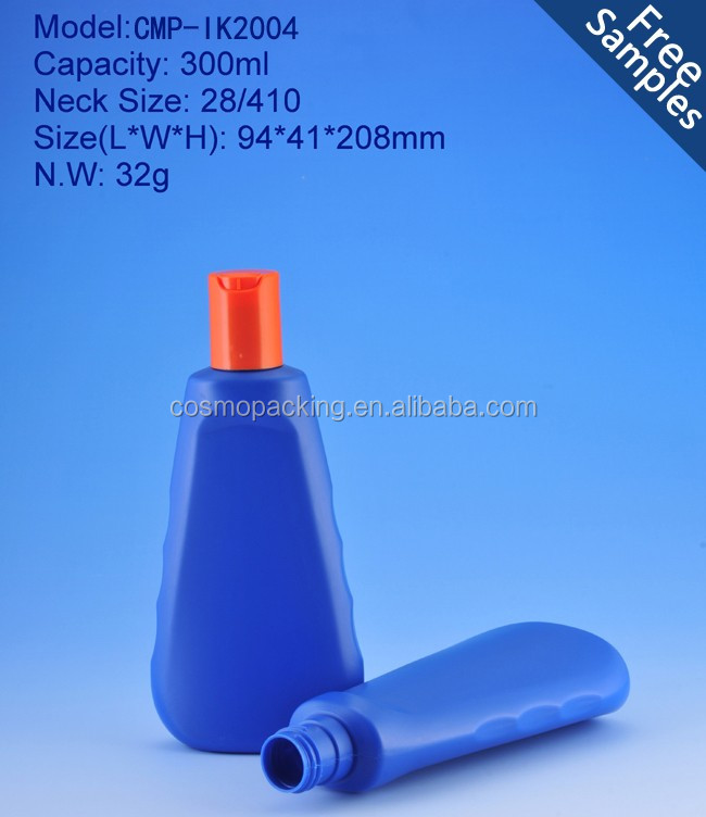 300 ミリリットル 10 オンス三角形空青い プラスチック pe ボトル用ヘア ボディ シャンプー仕入れ・メーカー・工場