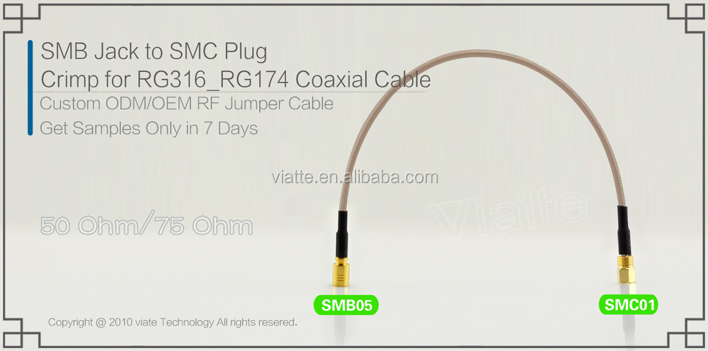 Smbメスストレートsmcにオスストレート圧着rg316_rg174用同軸ケーブルのコネクター仕入れ・メーカー・工場