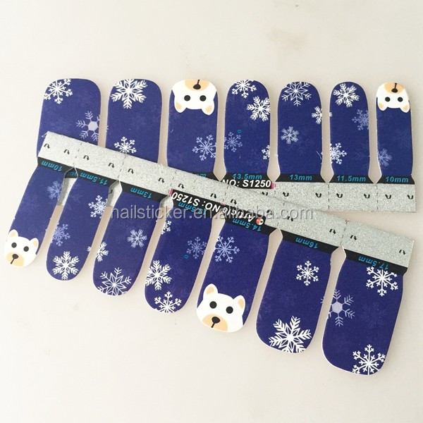 カスタムクリスマスネイルラップ防水ホリデースノーフレークネイルステッカー漫画祭ネイルポリッシュストリップ 問屋・仕入れ・卸・卸売り