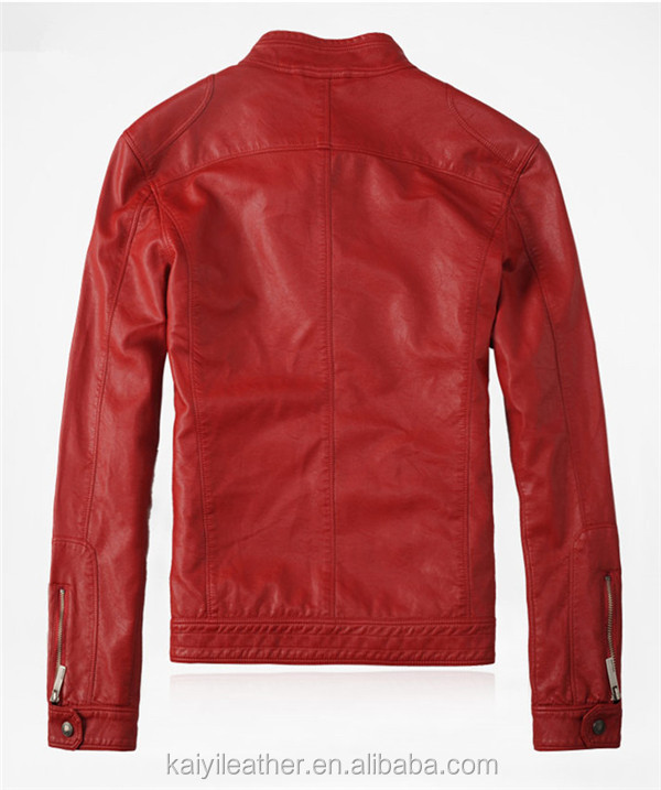 2014工場直接防風男性赤いタイトなレザージャケット仕入れ・メーカー・工場