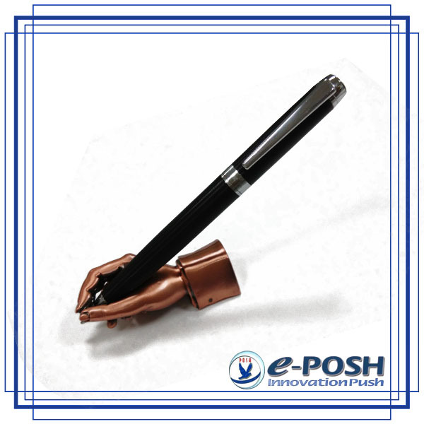 Acely Porte-stylo en forme de main en métal pour décoration de bureau  Argenté