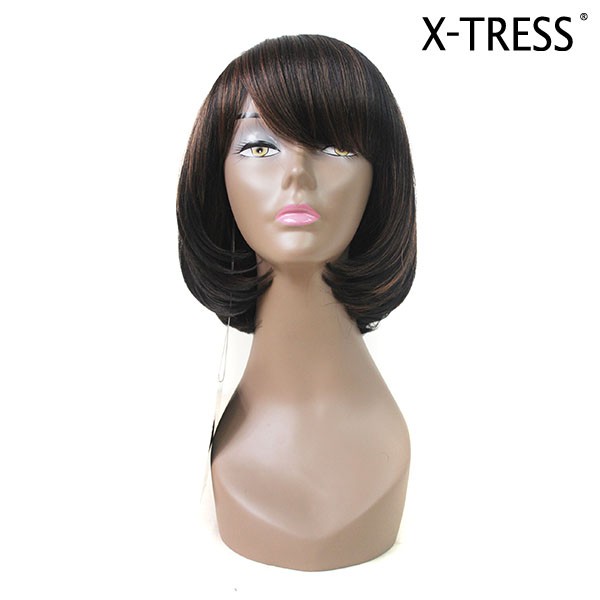 14 インチ ダーク ブラウン ツートンカラー シルク ストレート 100%高tempreture fibremost人気良い品質レミー短い髪かつら 卸売 問屋・仕入れ・卸・卸売り