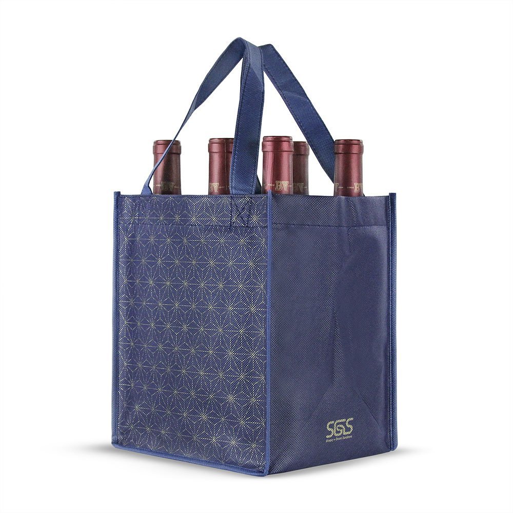 Alibaba Hot Sale 6 Packs Wine Glass Carrying Bag,Divide Nonwoven Tote