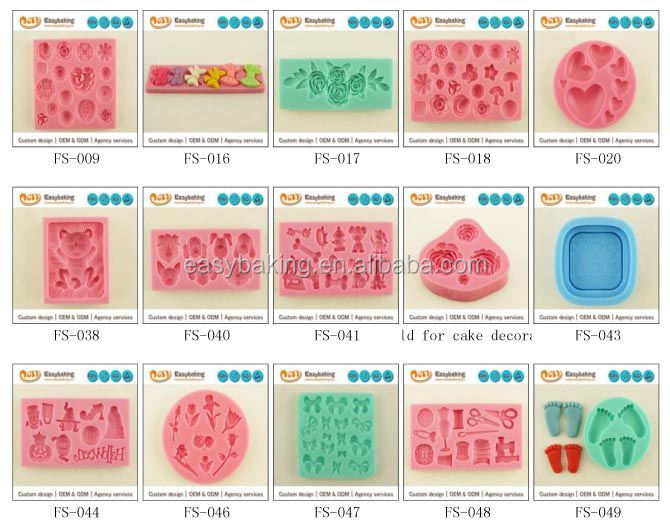 Wholesale custom 3D button silicone molds for fondant cake decorating