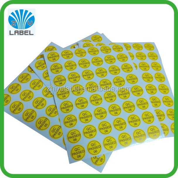 Custom Qc Pass Quality Control Sticker,Stickly Round & Oval Qc Labels