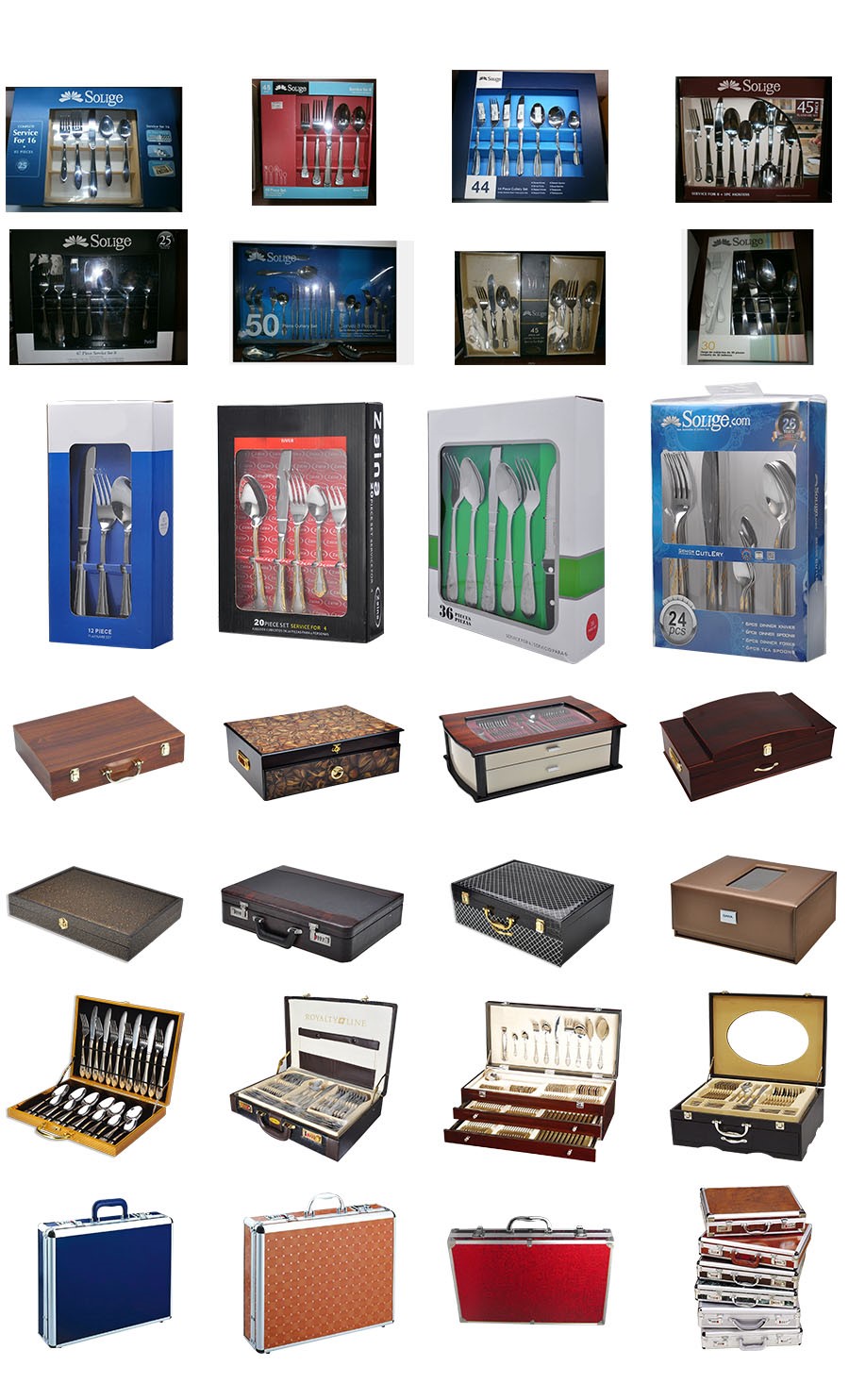 Qana卸売バルクレストランステンレス鋼キッチンカトラリーセットでギフトボックス、レザーケース、木製ケース仕入れ・メーカー・工場