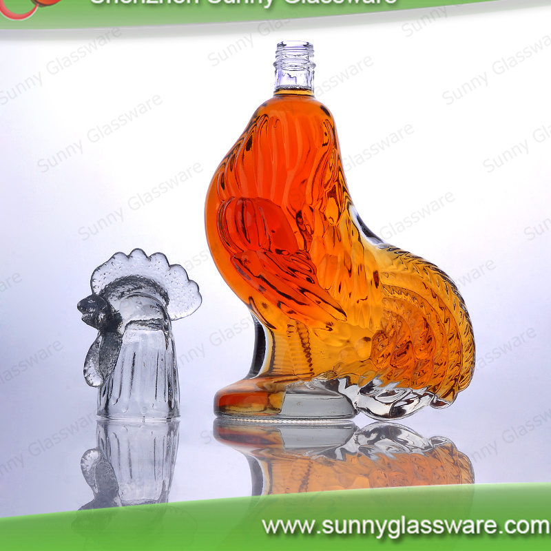 Custom Special Cock Shape Rooster Brandy Bottle Glass For Wine Buy 2073