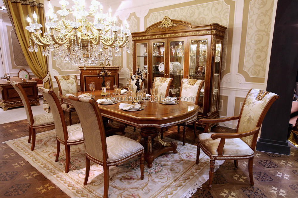 0062 barroco larga reposteria y sillas de madera de diseño ... Mesa comedor en maderade 8 sillas