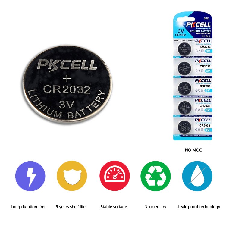 PKCELL Высокое Качество 3 В 210 мАч Номера Аккумуляторная CR2032 Кнопки Батарея Лития 3 В Монетки Клетки Батареи