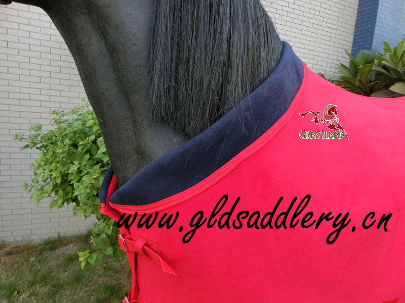 ファッショナブルなフリース馬の敷物襟付き/ショー敷物馬問屋・仕入れ・卸・卸売り